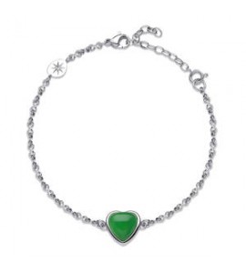 Bracciale Gioielli Brosway Essential in acciaio con giada verde BNL139
