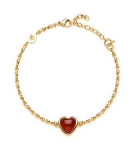Bracciale Gioielli Brosway Essential in acciaio dorato con agata rossa BNL140