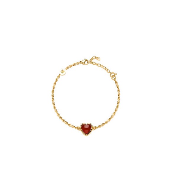 Bracciale Gioielli Brosway Essential in acciaio dorato con agata rossa BNL140