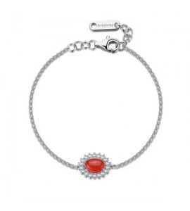 Bracciale Kate Donna Gioielli Fancy by Brosway in argento ovale agata rossa fpr138