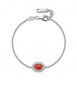 Bracciale Kate Donna Gioielli Fancy by Brosway in argento ovale agata rossa fpr138