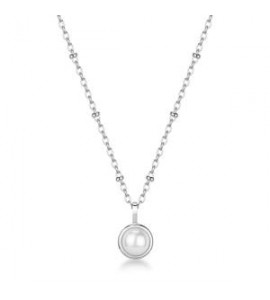 Collana Gioielli Brosway Essential in acciaio con perla di conchiglia cm 45 BNL133