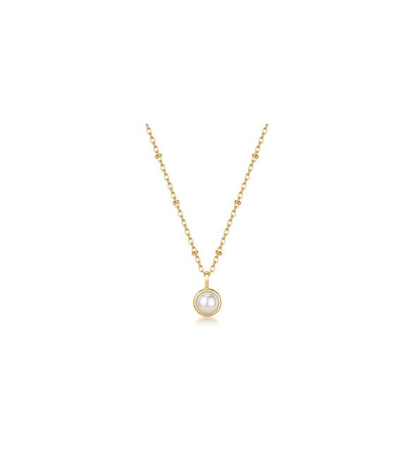 Collana Gioielli Brosway Essential in acciaio dorato con perla di conchiglia cm 45 BNL134