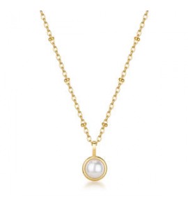 Collana Gioielli Brosway Essential in acciaio dorato con perla di conchiglia cm 45 BNL134