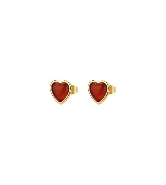 Orecchini Gioielli Brosway Essential in acciaio con agata rossa BNL145