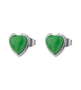 Orecchini Gioielli Brosway Essential in acciaio con giada verde BNL144