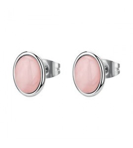 Orecchini Gioielli Brosway Essential in acciaio con quarzo rosa BNL146