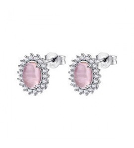 Orecchini Kate Donna Gioielli Fancy by Brosway in argento quarzo rosa fvp123