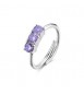 Anello regolabile Gioielli Sagapò Dazzly in acciaio con cristalli ametista sdz156
