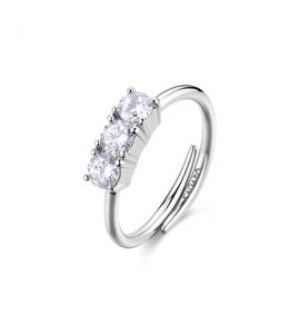 Anello regolabile Gioielli Sagapò Dazzly in acciaio con cristalli bianchi sdz155