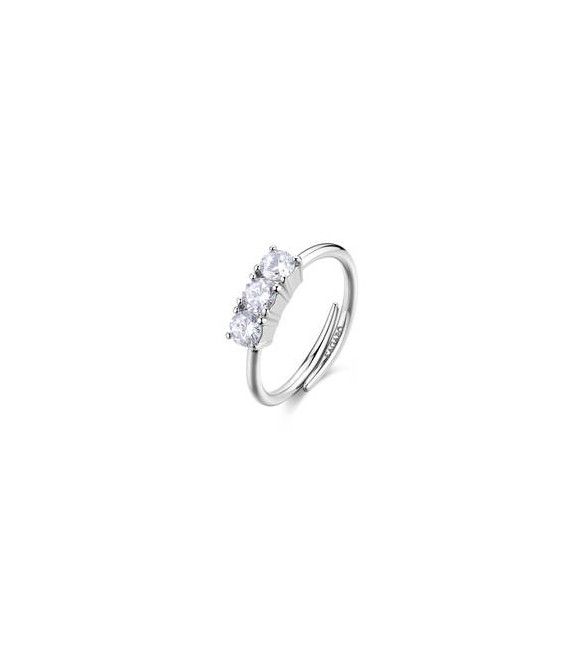 Anello regolabile Gioielli Sagapò Dazzly in acciaio con cristalli bianchi sdz155