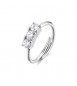 Anello regolabile Gioielli Sagapò Dazzly in acciaio con cristalli bianchi sdz155