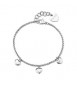 Bracciale Gioielli Sagapò Aurora in acciaio con cuori sar64