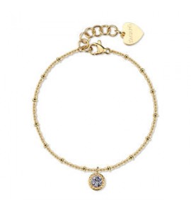 Bracciale Gioielli Sagapò Aurora in acciaio dorato con cristallo sar63
