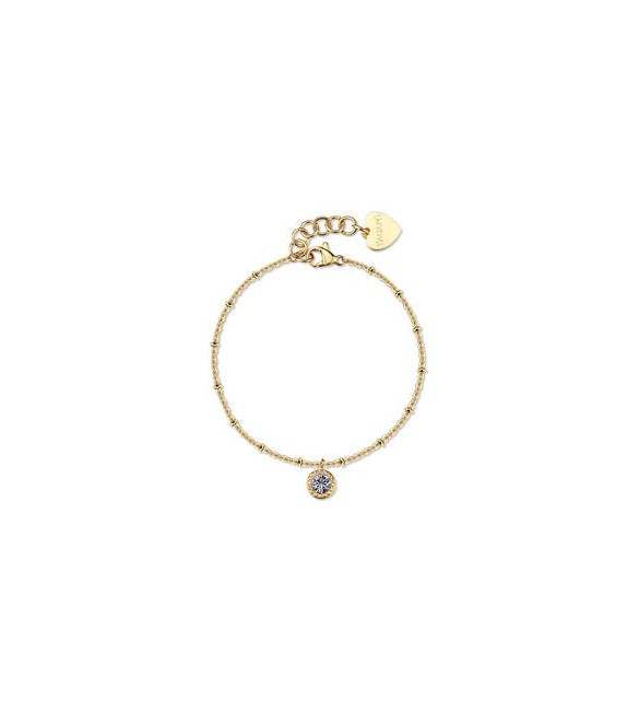 Bracciale Gioielli Sagapò Aurora in acciaio dorato con cristallo sar63