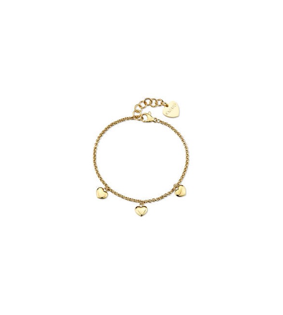 Bracciale Gioielli Sagapò Aurora in acciaio dorato con cuori sar65