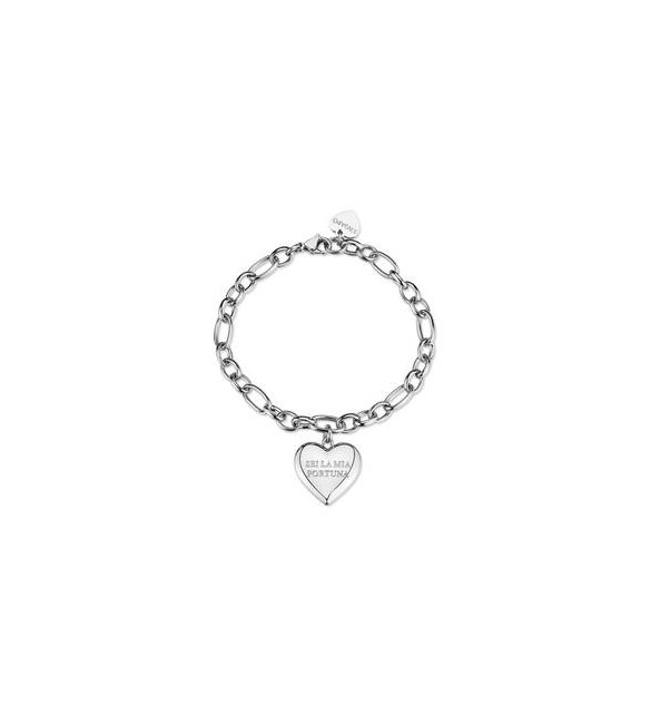 Bracciale Gioielli Sagapò Be My Always in acciaio con Cuore e incisione sei la mia fortuna SBM92