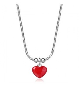 Collana Gioielli Sagapò Click in acciaio con Cuore rosso SCK284