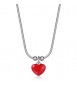 Collana Gioielli Sagapò Click in acciaio con Cuore rosso SCK284