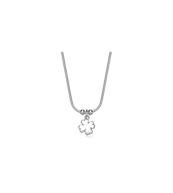 Collana Gioielli Sagapò Click in acciaio con Quadrifoglio SCK282