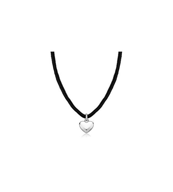 Collana Gioielli Sagapò Click in acciaio e velluto con Cuore SCK278