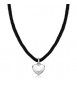 Collana Gioielli Sagapò Click in acciaio e velluto con Cuore SCK278