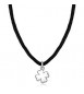 Collana Gioielli Sagapò Click in acciaio e velluto con Quadrifoglio SCK277