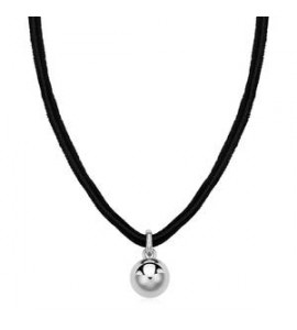 Collana Gioielli Sagapò Click in acciaio e velluto con Sfera SCK276