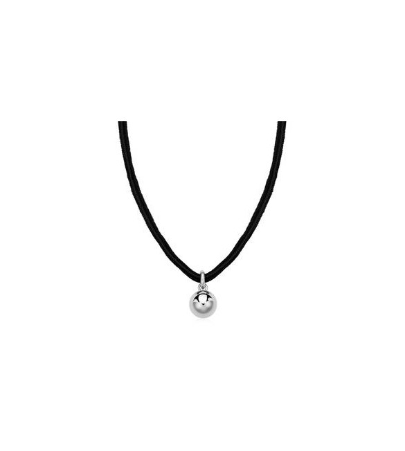 Collana Gioielli Sagapò Click in acciaio e velluto con Sfera SCK276