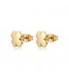 Orecchini a lobo Gioielli Sagapò Click in acciaio dorato con Quadrifoglio SCK296