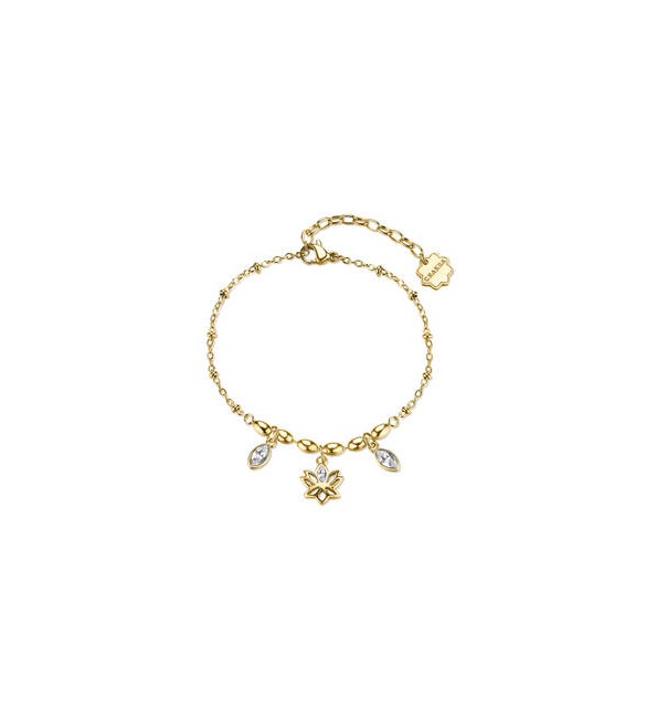 Bracciale Donna Gioielli Brosway Chakra in acciaio dorato fiore di loto BHKB260