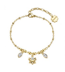 Bracciale Donna Gioielli Brosway Chakra in acciaio dorato fiore di loto BHKB260