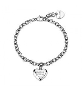Bracciale Gioielli Sagapò Be My Always in acciaio con Cuore e incisione sempre insieme SBM95