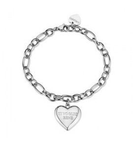 Bracciale Gioielli Sagapò Be My Always in acciaio con Cuore e incisione ti voglio bene SBM94