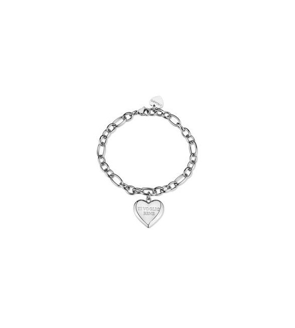 Bracciale Gioielli Sagapò Be My Always in acciaio con Cuore e incisione ti voglio bene SBM94