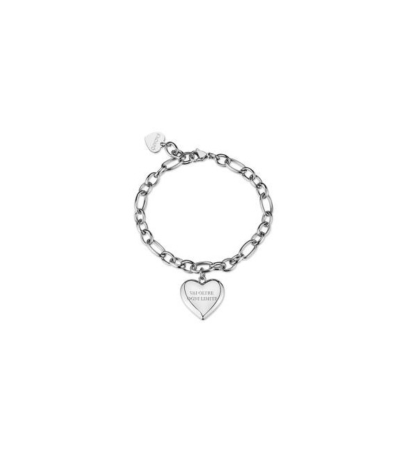 Bracciale Gioielli Sagapò Be My Always in acciaio con Cuore e incisione vai oltre ogni limite SBM93