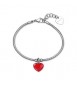 Bracciale Gioielli Sagapò Click in acciaio con Cuore rosso SCK291