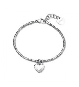 Bracciale Gioielli Sagapò Click in acciaio con Cuore SCK292