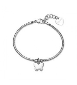 Bracciale Gioielli Sagapò Click in acciaio con Farfalla SCK293