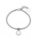 Bracciale Gioielli Sagapò Click in acciaio con Quadrifoglio SCK289