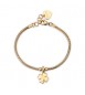 Bracciale Gioielli Sagapò Click in acciaio dorato con Quadrifoglio SCK290
