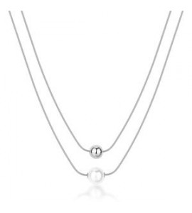 Collana doppio filo Gioielli Brosway Perfect in acciaio con sfera BPC46