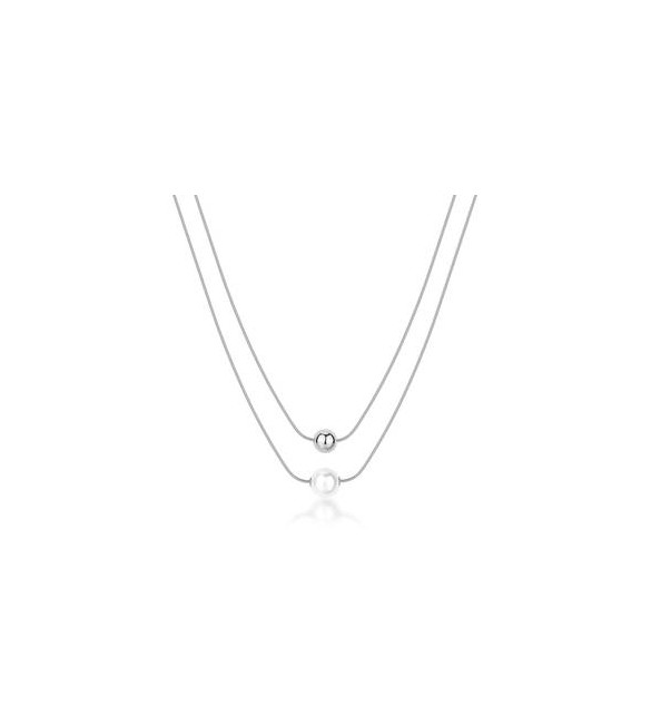 Collana doppio filo Gioielli Brosway Perfect in acciaio con sfera BPC46