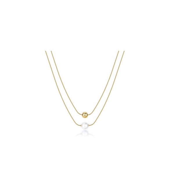 Collana doppio filo Gioielli Brosway Perfect in acciaio dorato con sfera BPC47