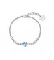 Bracciale Gioielli Sagapò Dazzly in acciaio con cristalli e cuore acquamarina sdz152