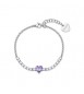 Bracciale Gioielli Sagapò Dazzly in acciaio con cristalli e cuore ametista sdz153