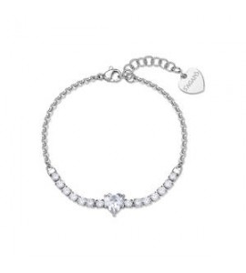 Bracciale Gioielli Sagapò Dazzly in acciaio con cristalli e cuore sdz151