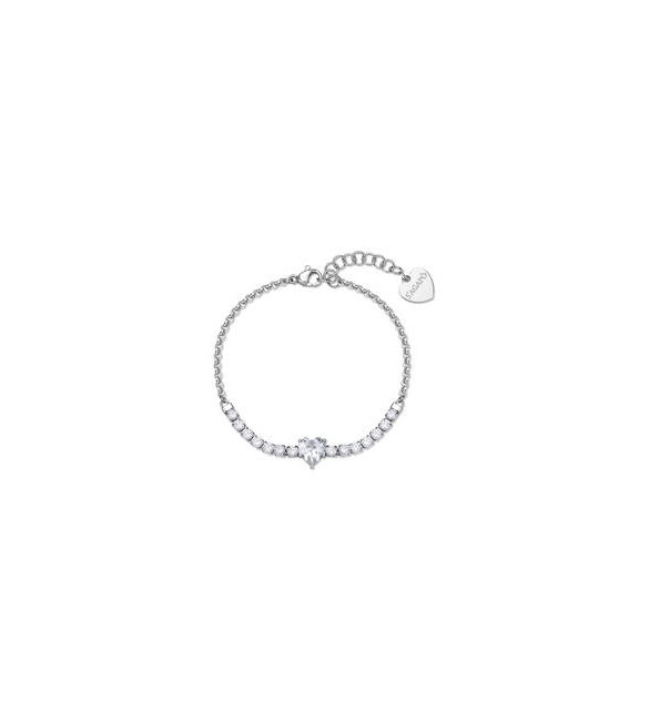 Bracciale Gioielli Sagapò Dazzly in acciaio con cristalli e cuore sdz151