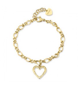 Bracciale Gioielli Sagapò Emotion in acciaio dorato con Cuore SMO12