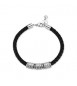 Bracciale Gioielli Sagapò Nomad in acciaio brunito con pelle nera SNO16